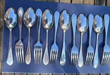 6 Desert Spoons & 6 Desert Fork's  "SILVA"Potter Sheffield vintage Cutlery