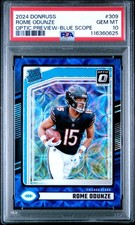 2024 PANINI DONRUSS OPTIC PREVIEW BLUE SCOPE #309 ROME ODUNZE ROOKIE RC PSA 10