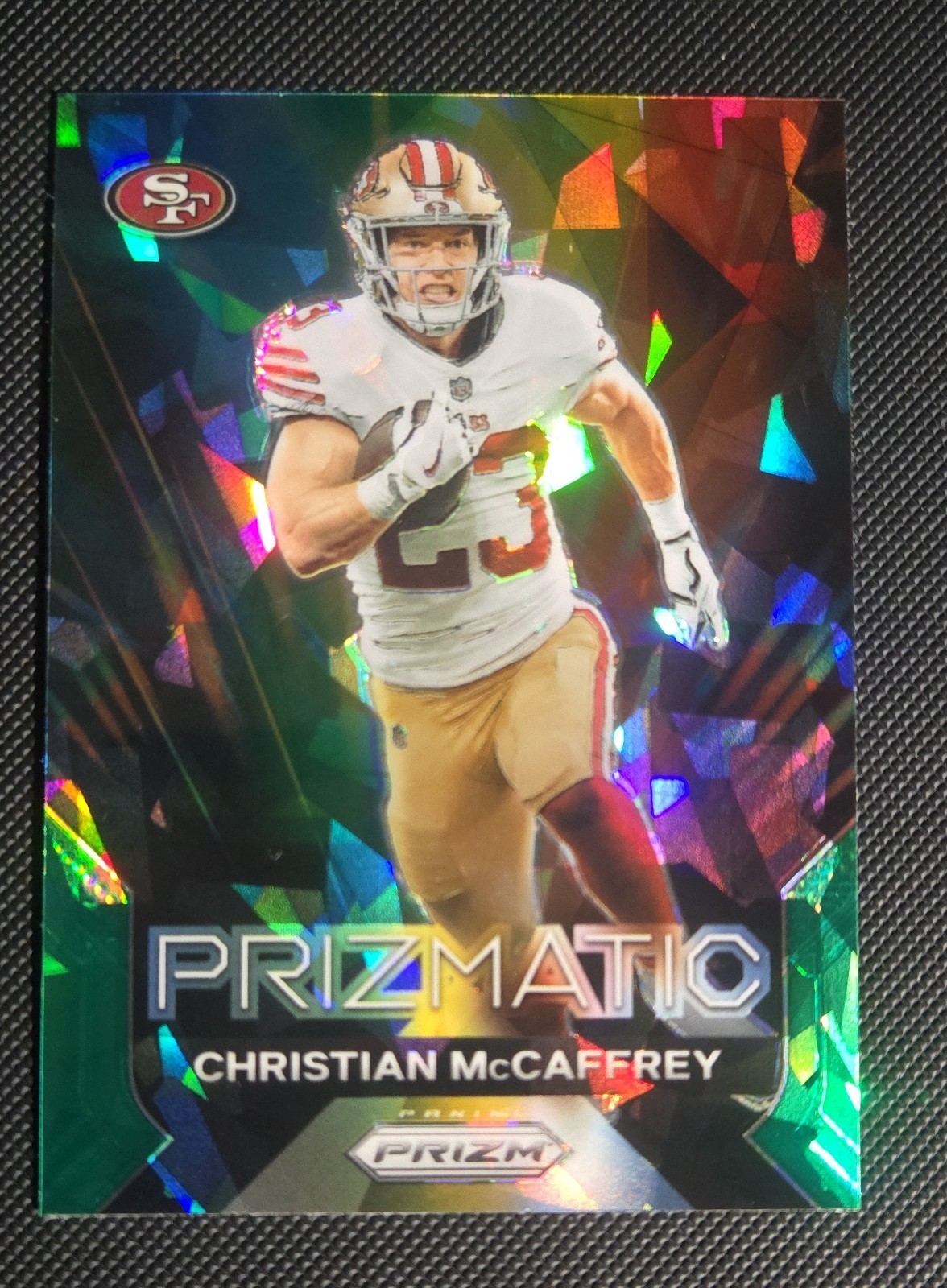 2023 Panini Prizm - Prizmatic Christian McCaffrey #14 Green Ice Prizm