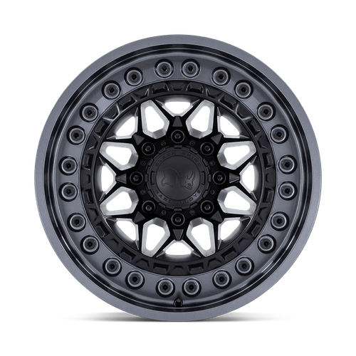17x9 Black Rhino Alpha Matte Black With Gunmetal Lip Wheel 5x5 (-12mm) - Bild 3 von 7
