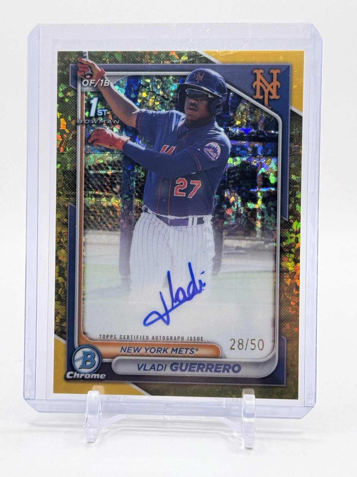 Vladi Guerrero 2024 Bowman Chrome Baseball 1st Bowman Auto Gold Mini Diamond /50