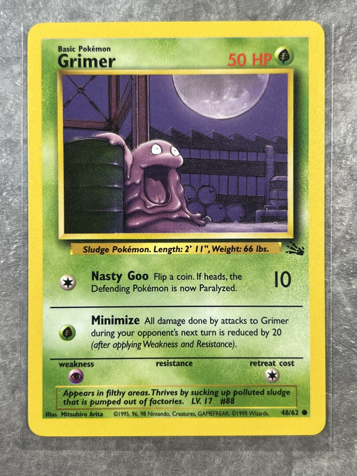 Grimer 48/62 Pokemon TCG Fossil Vintage WOTC Card Regular (Light Play) 3