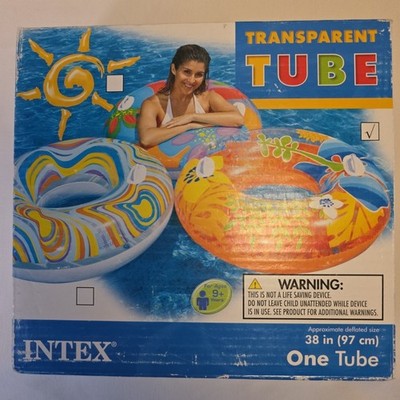 Intex Inflatable Transparent Tube Pool Float 38'' Water Swim Ring Age 9+ NIB