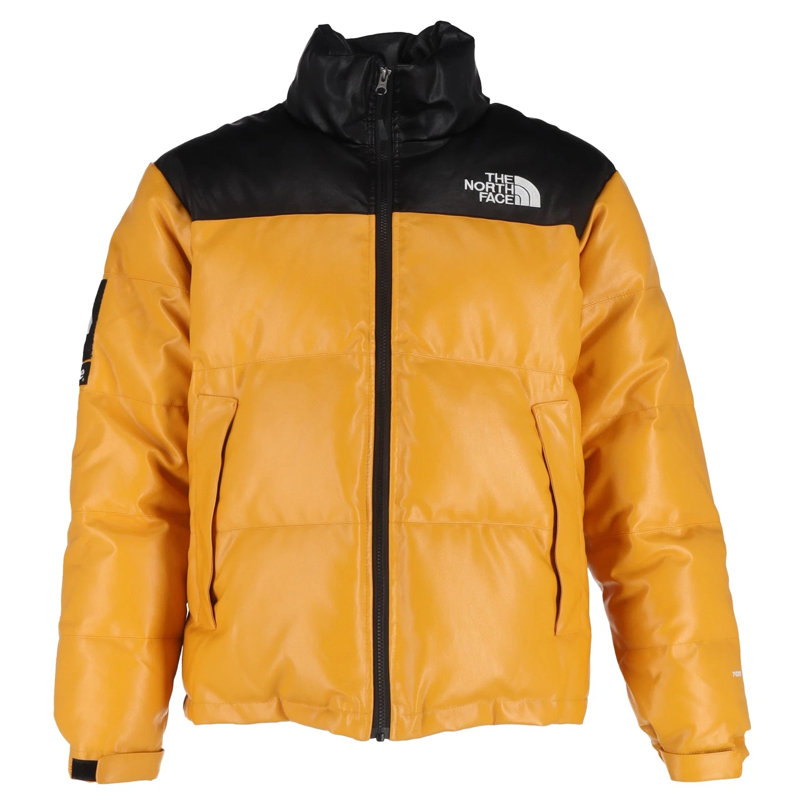 Veste Supreme X The North Face Nuptse en cuir homme jaune M