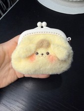 Handmade Crochet Pompompurin Coin Purse Fuzzy Yarn Kiss Lock Pouch Bag Charm