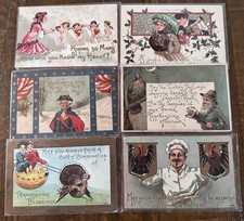 Lot of 6 ~Artist Signed~HBG HB Griggs~Antique~Holiday Greetings Postcards~r518