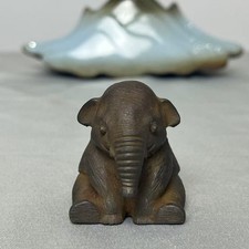 Cast Iron Elephant Figurine Cute Art Tea Pet Table Decor Collectible