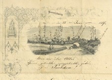 Braunschweig 1857 Stadtansicht Brief Briefkopf Ansichtskartenvorl&auml;ufer
