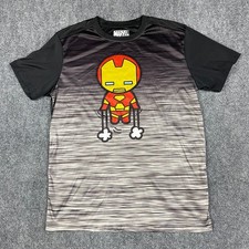 Iron Man Dry Fit T-shirt Marvel Avengers Mens L Gray Memorabilia RARE