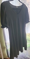 Large Black Shirt Dress With Pockets