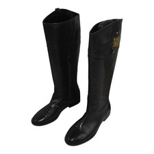 Lauren Ralph lauren RLL Jaden Damen Reitstiefel Boots Leder schwarz 37,5