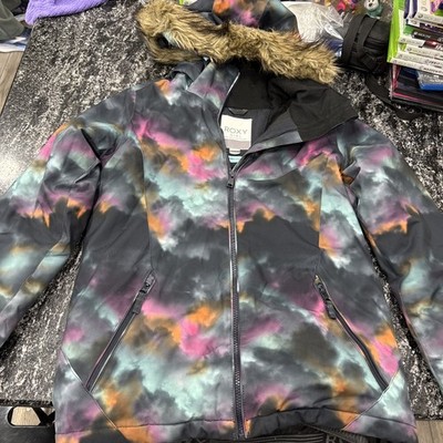 Roxy Girl Multicolor Jet Ski Hooded Full Zip Technical Ski/Snow Jacket 16/XXL