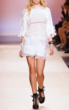 Isabel Marant Qodessa Runway Vintage Women's Lace Ruffle White Mini Skirt M 38