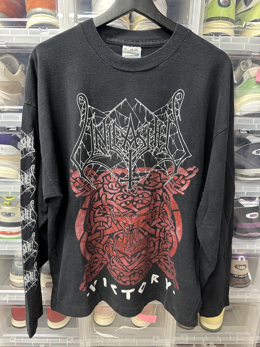 Unleashed vintage xl "victory" ls shirt death black metal amorphis convulse