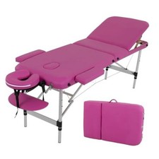 Aluminium Massage Bed Portable Massage Table 24 inch Wide 3 Fold 24"wide Pink
