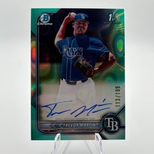 2022 Bowman Draft Chrome Pick Aqua Lava Refractor /199 Trevor Martin Auto