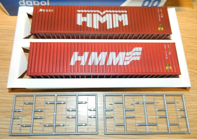 Dapol OO Container Paar 4F-028-165 40ft High Cube Hyundai HMM verwitterte Version