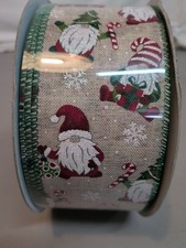 New Kirkland Wire-Edged Ribbon 2.5" Wide 50 Yard Christmas Santa Claus   RIBBON