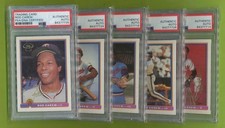 All 5 Different 1991 Bowman Autograph Cards of Rod Carew Minnesota Twins PSA DNA