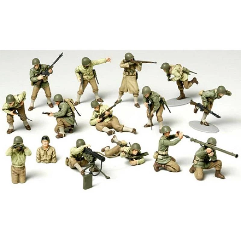 Wwii U.S. Army Fanteria Gi Setset Tamiya 1/48: 15 Figurine Gi Wwii Dettagliate - Immagine 2 di 3
