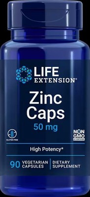 Life Extension 50mg Zinc Caps High Potency - 90 Count