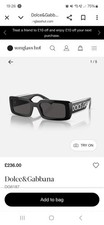 Image of Dolce & Gabbana DG6187 501/87 Black Gray Rectangle Sunglasses Eyewear Women Men