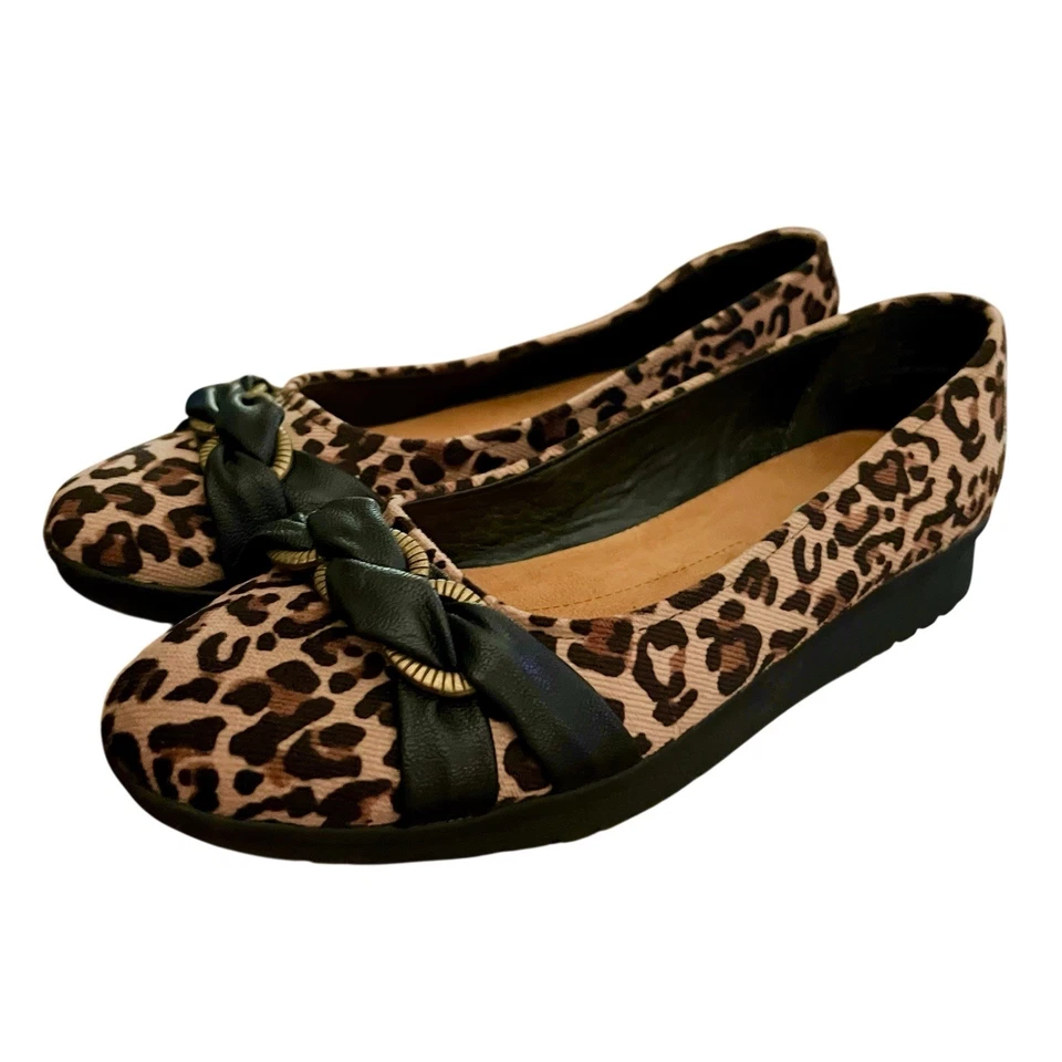 Zapatos Baretraps Aurora Mujer 10M Marrón Multi Leopardo Espuma con Memoria Negro Punta Girada Foto 3 de 4