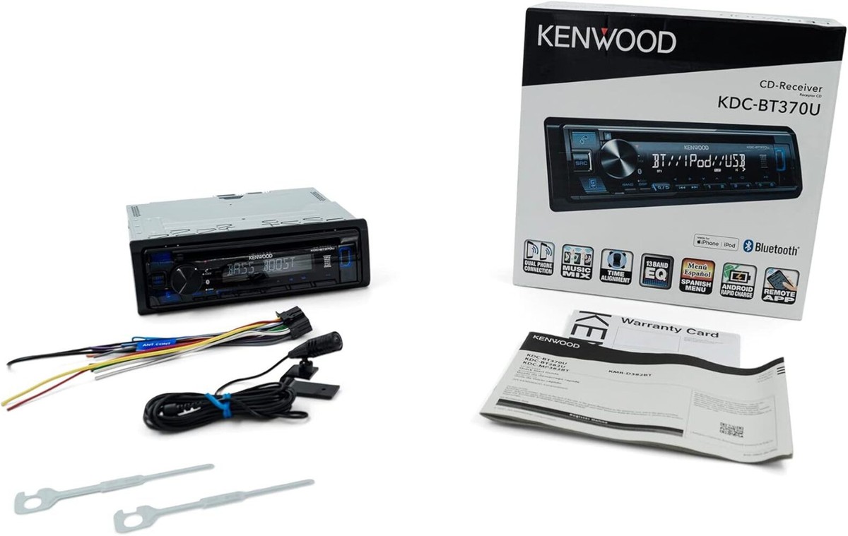 KENWOOD KDC-BT370U CD Car Stereo with Bluetooth, AM/FM Radio