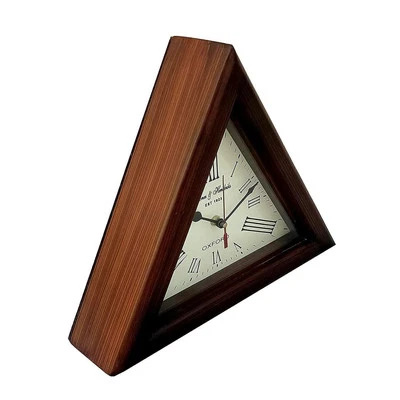 Jones & Hendriks 1923 Triangle Shape Wooden Hanging Wall Clock Home Desk Decor - Image 1 of 4