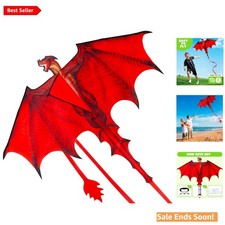 Durable 55" Dragon Kite - Effortless Flying for Families - Outdoor Adventure 