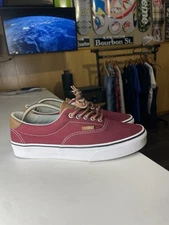 Vans Era 59 shoe in a port royale/burgundy canvas with leather accents size 9