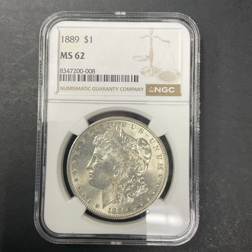 1889 $1 Morgan Silver Dollar - NGC MS 62