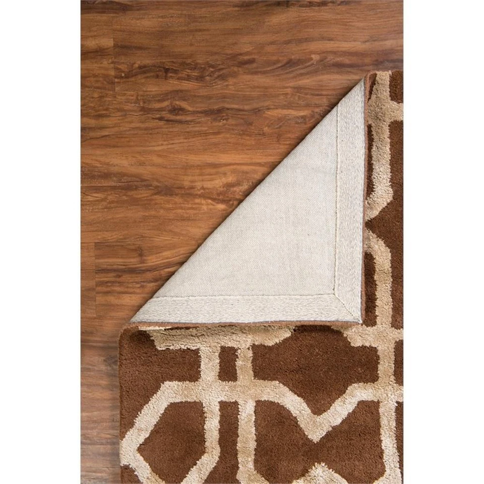 Linon Aspire X's Hand Tufted Wool 2'x3' Rug in Brown - Image 3 of 4