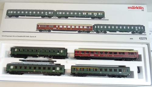 Märklin H0 43279 Juego de vagones de tren rápido 4 piezas de DB en EMBALAJE ORIGINAL BH4925 | Condition: Gebraucht