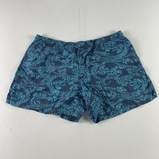 Columbia Swim Trunks Shorts Mens XL Blue Teal Wave Print Drawstring Quick Dry