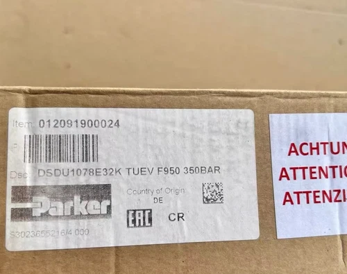 NEW Parker DSDU1078E32K TUEV F950 350BAR valve DHL or FedEx quality assurance