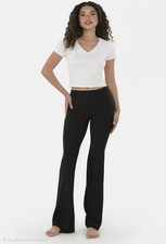 Set of 2. No Boundaries Women  s Fold over Flare Pants MEDIUM juniors Teens.