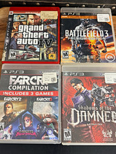 PS3 Game Lot of 4 Shadows of the Damned Far Cry Compilation GTA IV Battlefield 3
