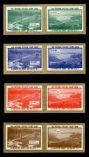 ASDA STAMP SHOW LABELS - 1964, IMPERFPRATE, SET OF 8 (4 PAIRS)