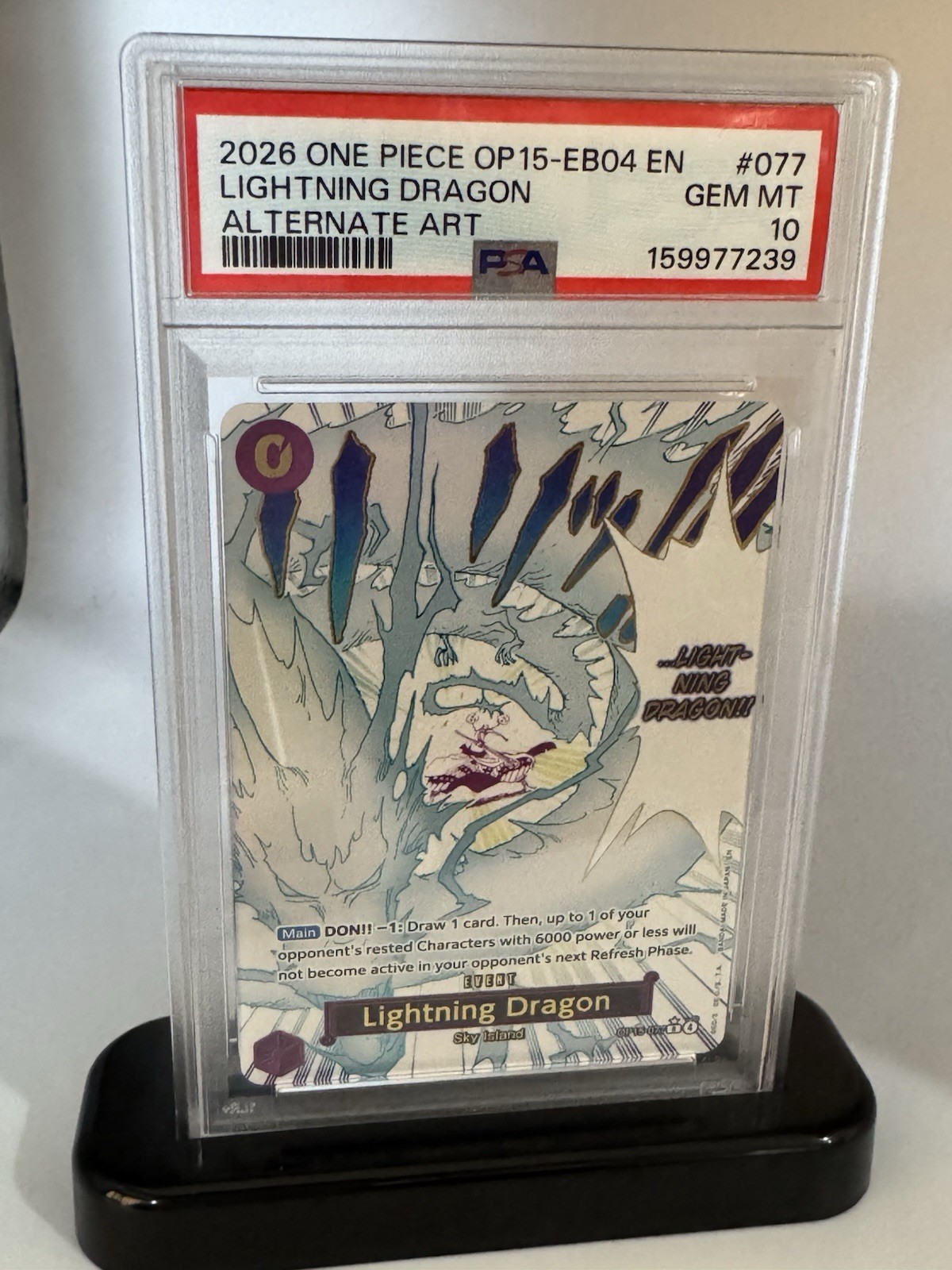 Lightning Dragon Manga Event Alt Art Psa 10 Op15-Eb04 #077 One Piece