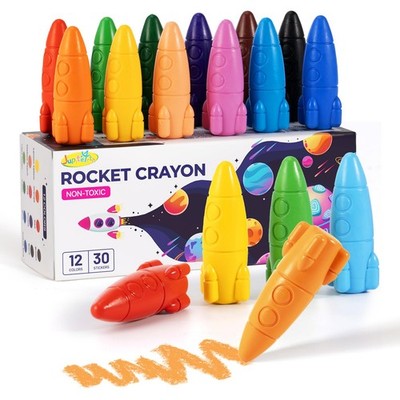 JUPITEARTH 12 Colors Crayons for Toddlers, Non-Toxic Washable