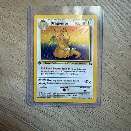 Pokémon Dragonite 4/62 Fossil 1st Edition Holo Rare 1999