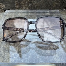 Oversized Square Gradient Sunglasses Leopard Print Arms Retro Festival Beach 70s