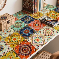 Moroccan Style Decorative Tile Stickers 23.6" 197" Self Adhesive Walls Stickers