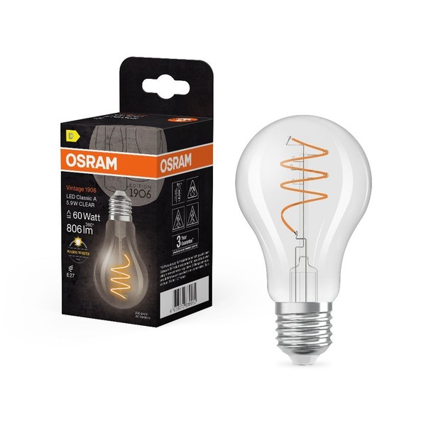 Osram Led E27 Vintage Vintage 1906 Classic A 60 Spiral Filament 5,9W Wie 60W-image