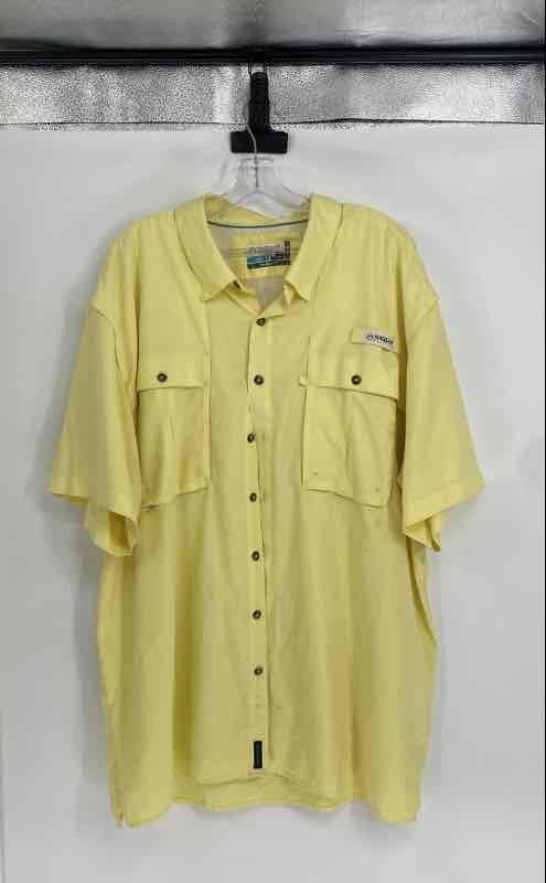 Magellan Outdoors Mens Yellow Fish Gear Moisture Wicking Fishing Shirt Size 2XL