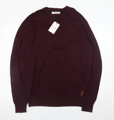 Ben Sherman Herren Pullover Pulli rot 2XL Baumwolle Rundhals