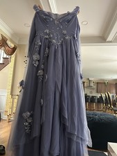 Brand New XL Purple Floral Prom Dress with Lace Appliques