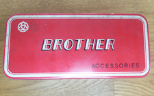 Vintage Brother Sewing Accesories Red Tin Box Including Contents