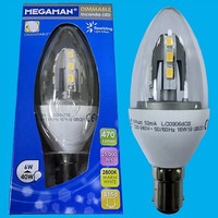 6W (=40W) Megaman Dimmbar Led Klar Kerzen Licht Sbc B15 2800K Kronleuchter Lampe